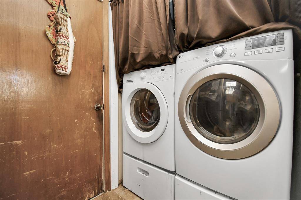 Laundry off the garage.