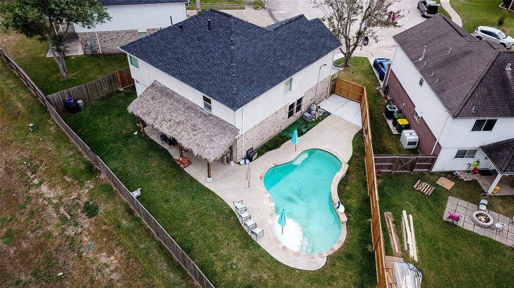 aerial view of brand new roof,
