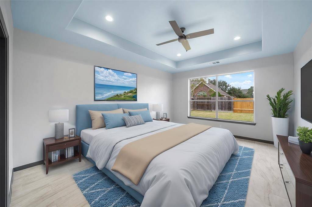 Primary Bedroom - view 1 - virtually staged