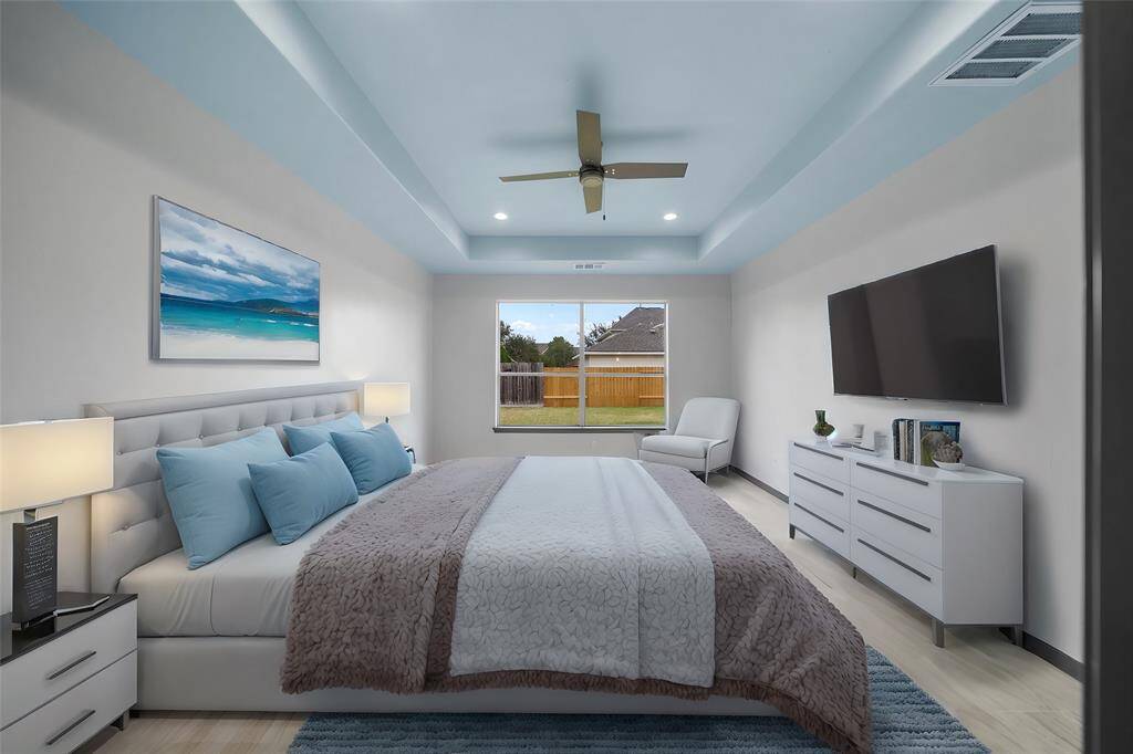Primary Bedroom - view 2 - virtually staged