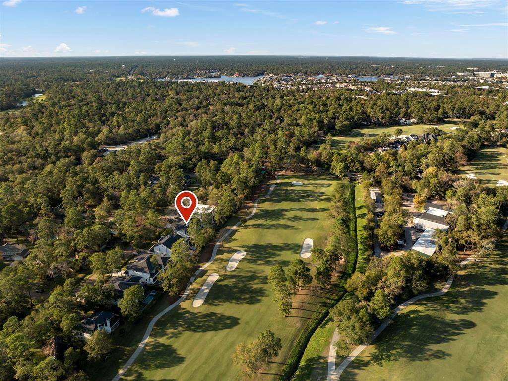 Aerial view towards Lake Woodlands.