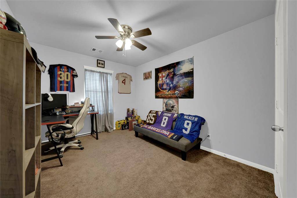 Upstairs retreat perfect for gaming and relaxation.