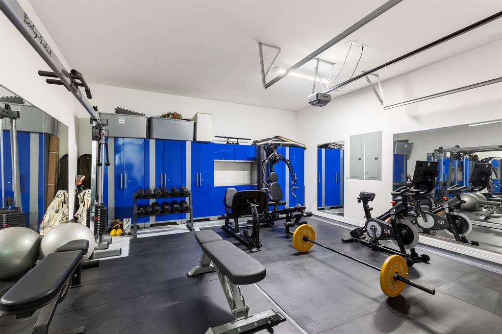Third car garage with built in storage.