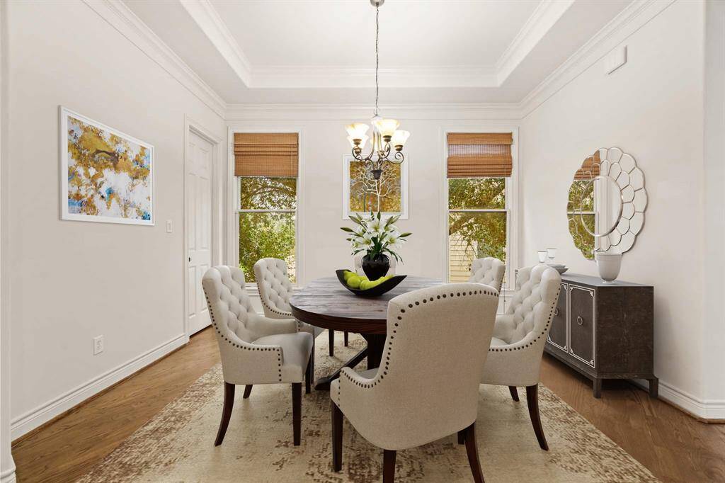 View of virtually staged dining room