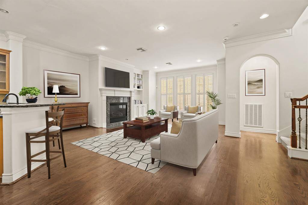 Family room virtually staged
