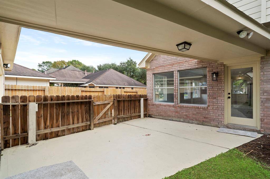 The patio is perfect for a sitting area!