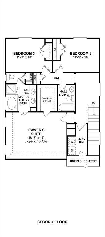 The Lockport II floor plan by K. Hovnanian® Homes. 2nd Floor shown. *Prices, plans, dimensions, features, specifications, materials, and availability of homes or communities are subject to change without notice or obligation.