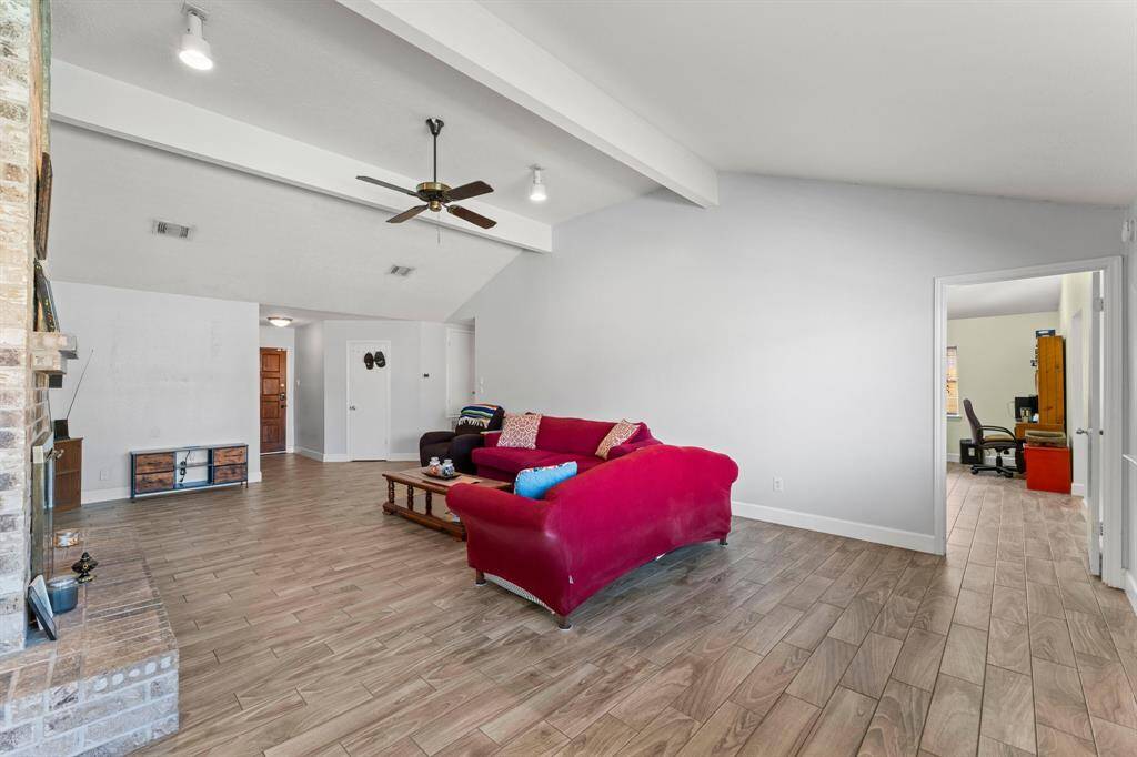 Primary bedroom is away from the secondary bedrooms and at the back of the home.