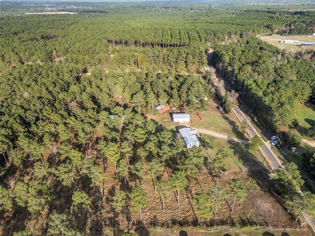 Aerial view from the side angle