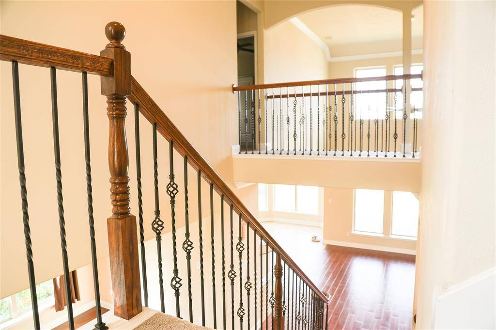 View of the catwalk that overlooks the family room