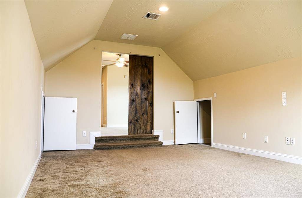 Barn door to the theater room