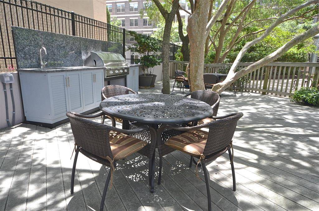 Enjoy shady grilling area