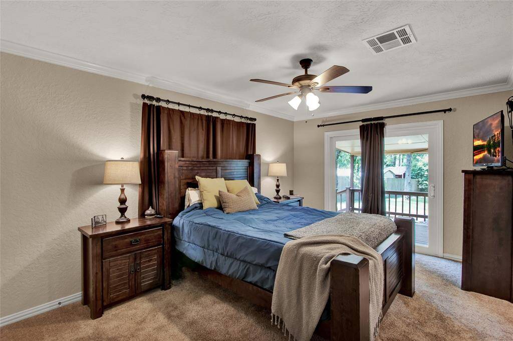 Primary bedroom with two closets.