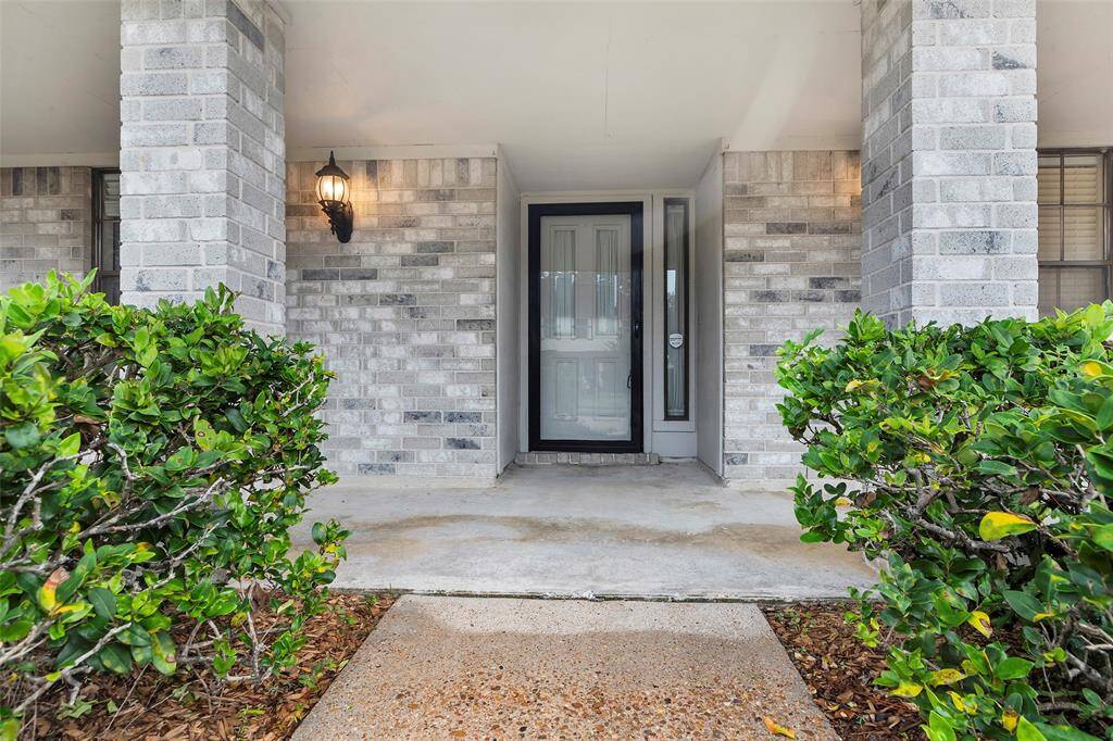Closeup view of front porch