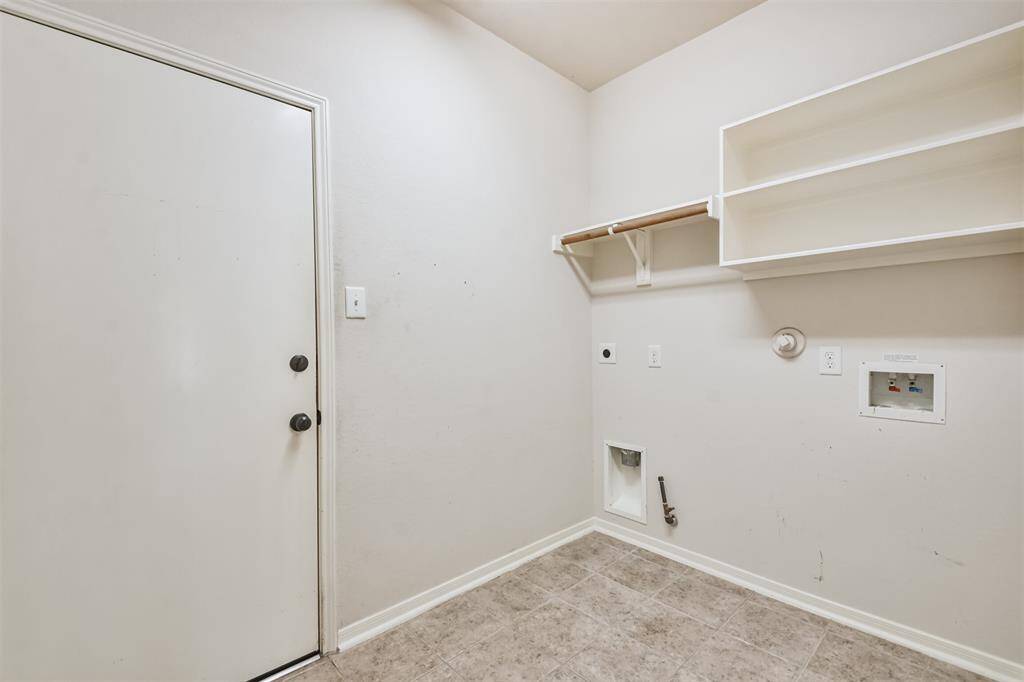 Laundry room off garage