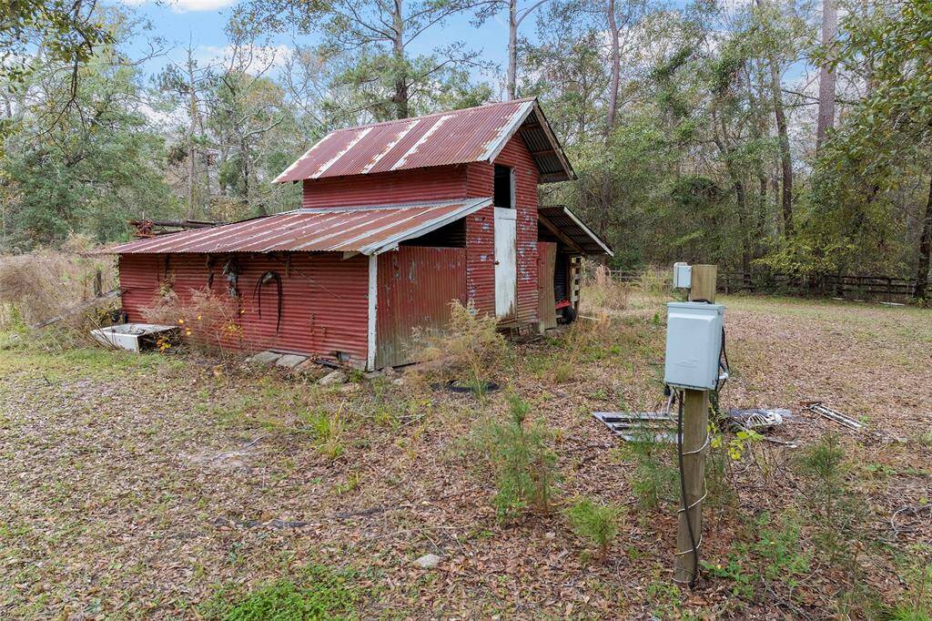 Electrical Pole/Box by the barn with multiple outlets and RV plug