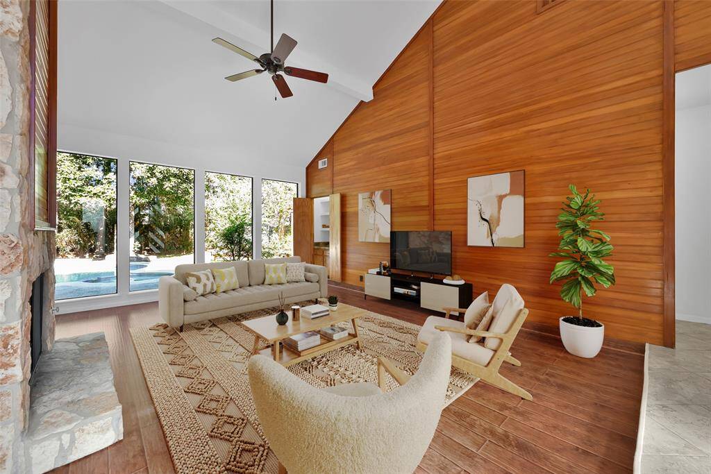 Virtually staged living room