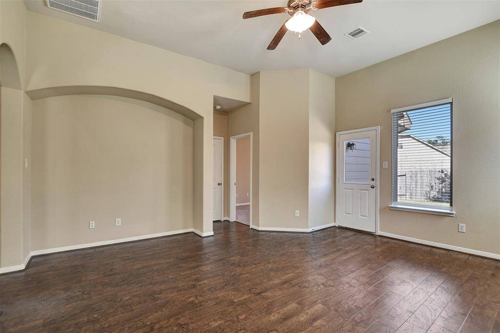 Virtually staged open living area