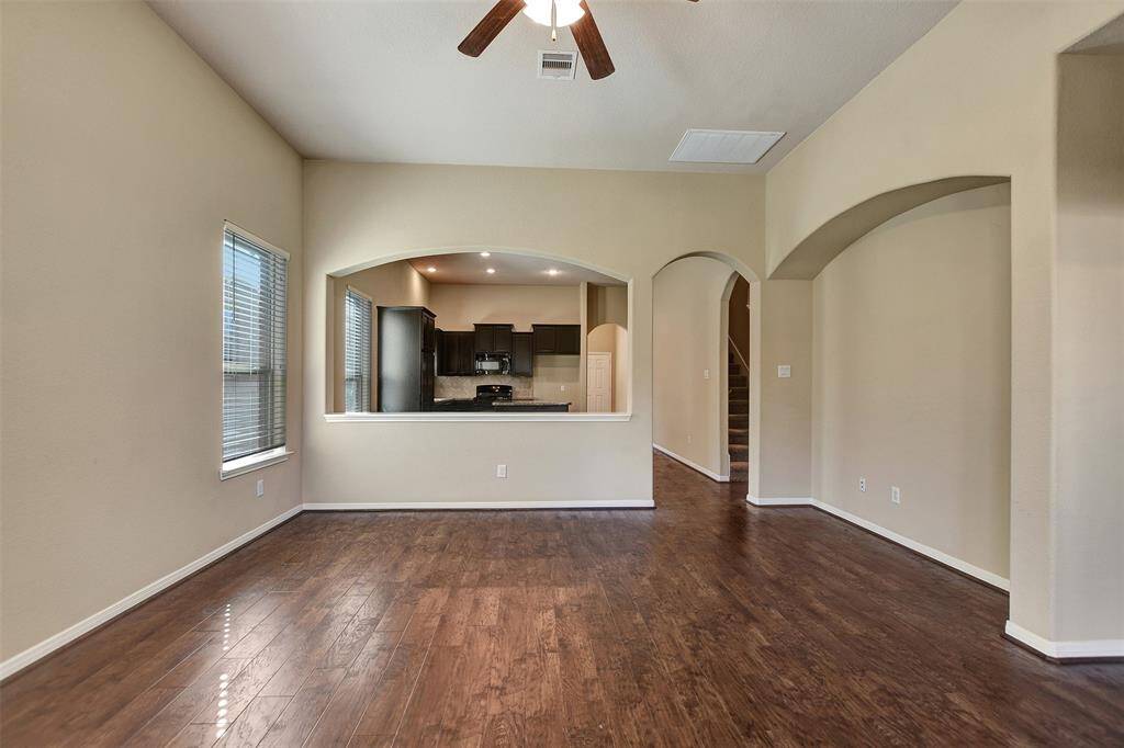 Great details in the living area which goes out to the backyard