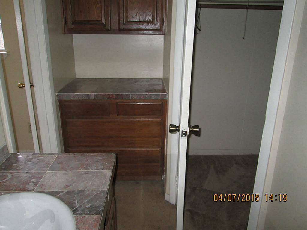 Marble countertops with double sinks in the master bathroom. 2 walk in closets also.