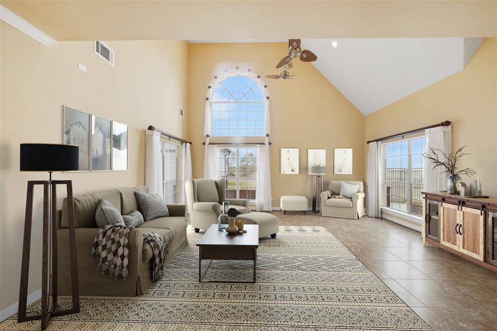 Virtually stage living room