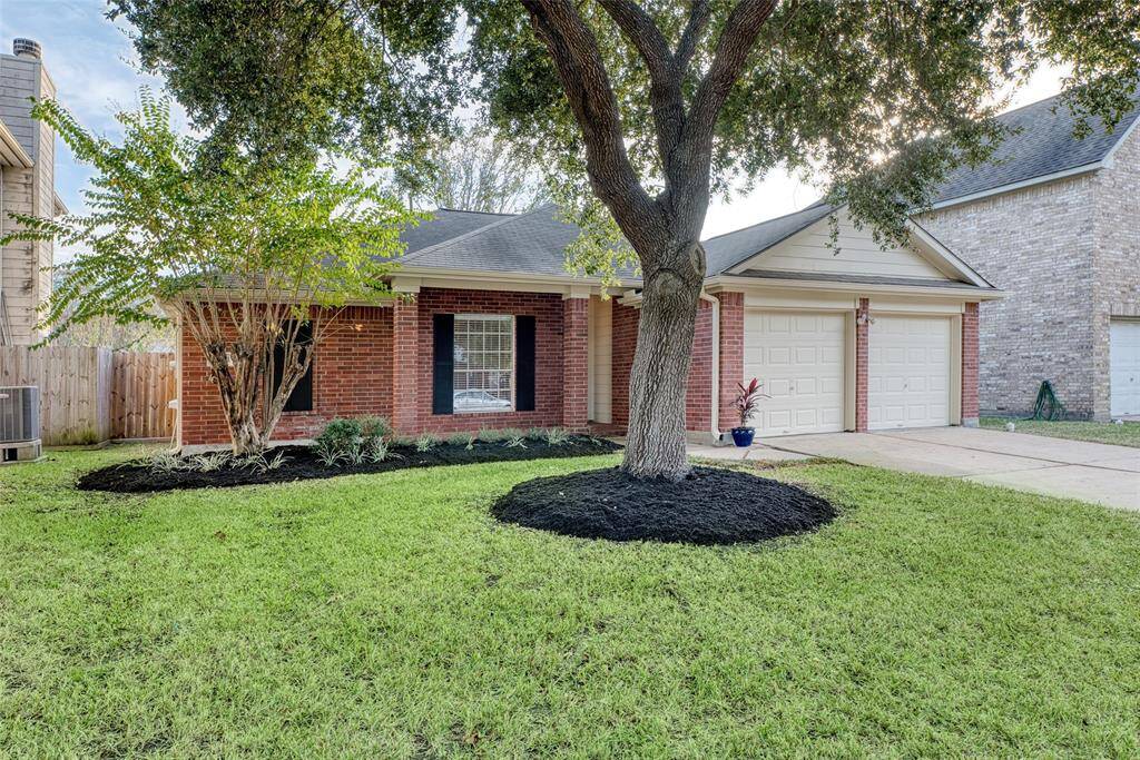 Welcome home to this charming single-story brick home with a welcoming front yard, mature trees, and a well-maintained lawn. Features a two-car garage and a cozy entryway. Perfect for comfortable living in a peaceful neighborhood.