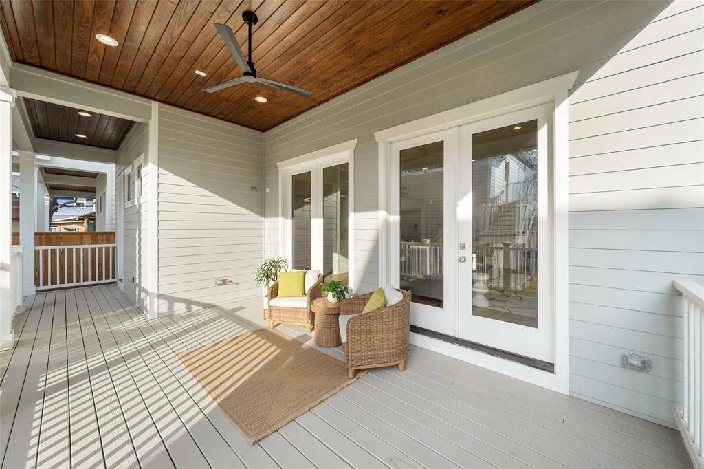 Back Porch is nice and deep. There is a gas line hook up for the grill.