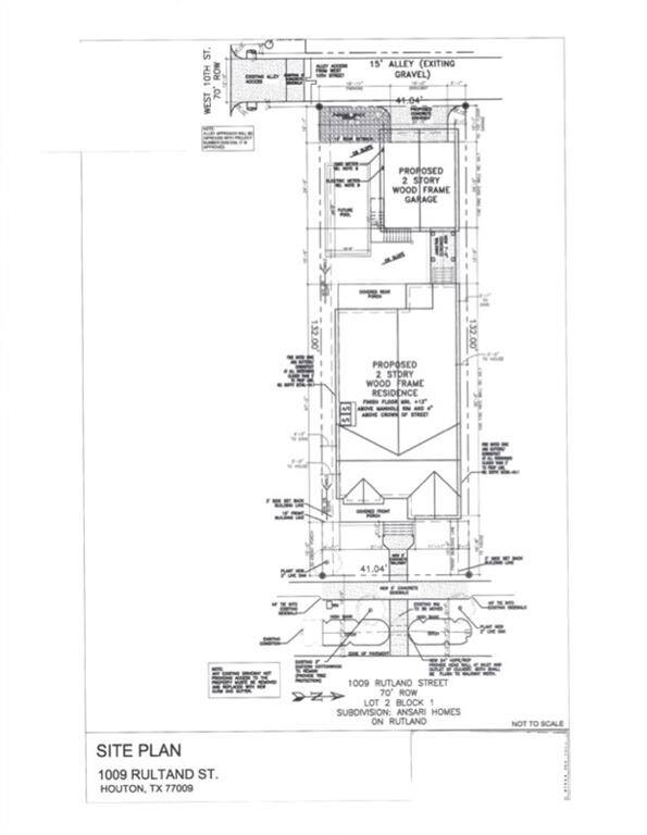 1009 Rutland site plan. Room for a pool.