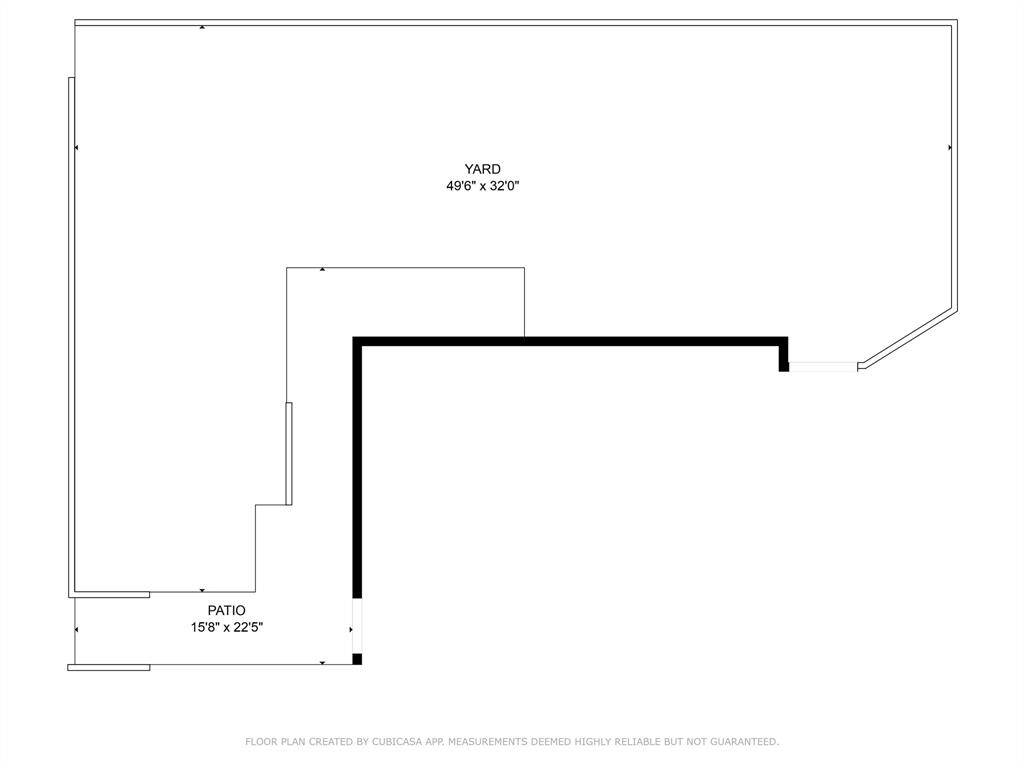Map of the backyard measurements are an estimate.