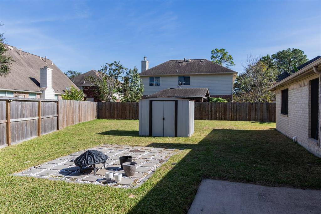This spacious Texas-sized lot is fully fenced and offers room for a pool, outdoor kitchen, a gazebo plus so much more with ample space to explore and enjoy.
