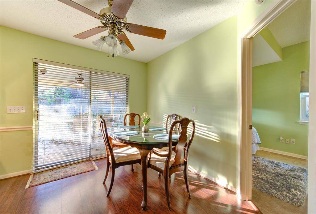 Dining with patio views