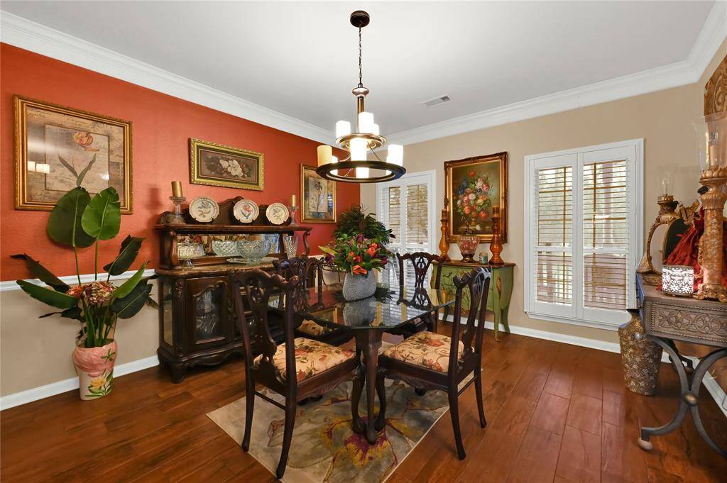 Formal dining with custom shutters