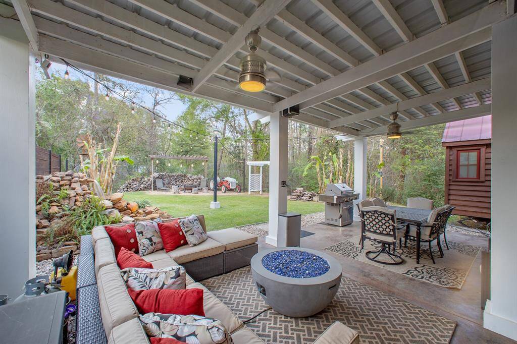 Imagine relaxing by the outdoor firepit while listening to the mystical sounds of nature
