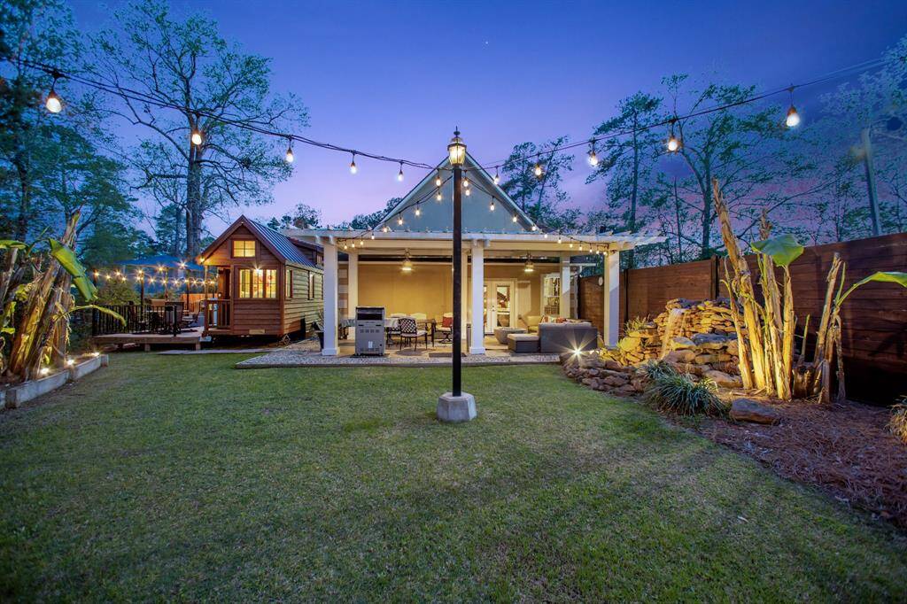 Sellers added the light pole, landscape lights and additional string lights which adds to the ambience of your backyard. Sellers added 80' French drain on the East side of the house for water runoff from the roof.