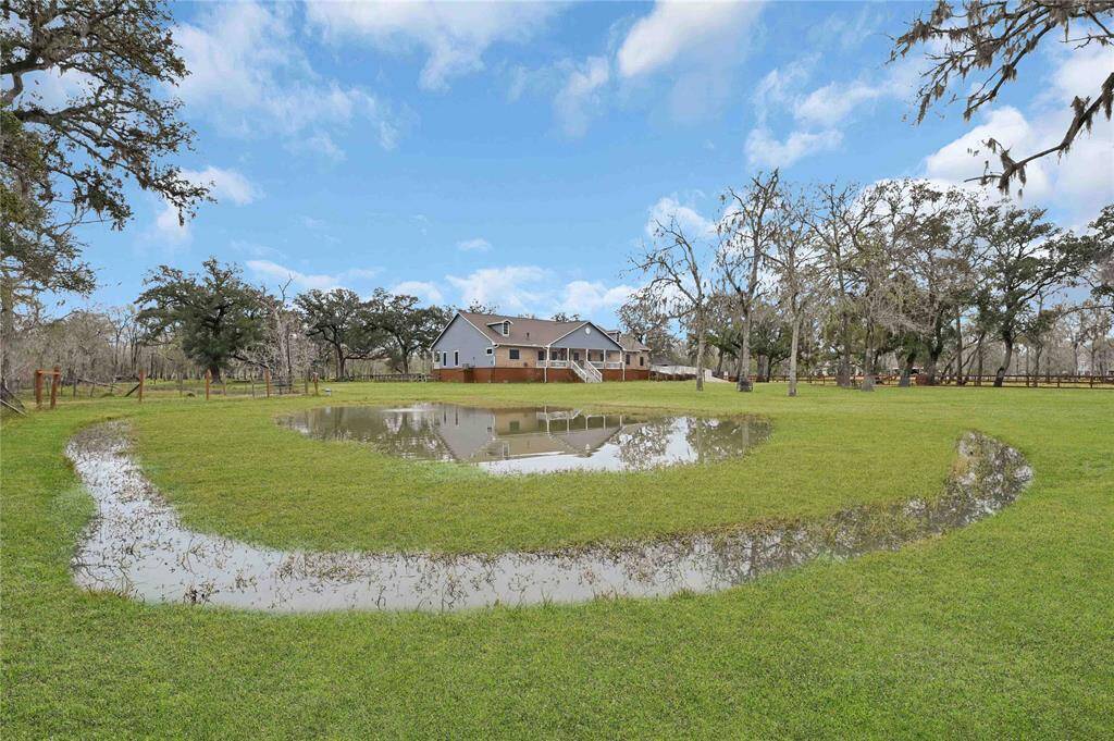 Front view including one of the ponds