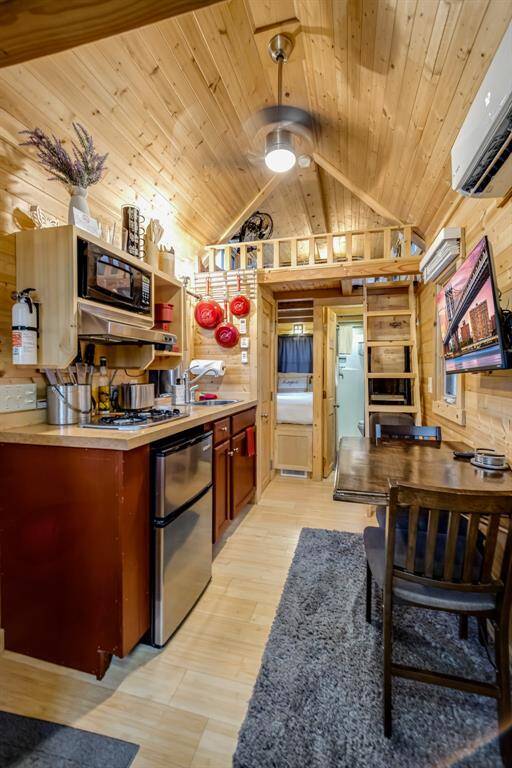 Inside the tiny house. This business could pay for itself in about 4 years, making it a sound investment for any entrepreneur