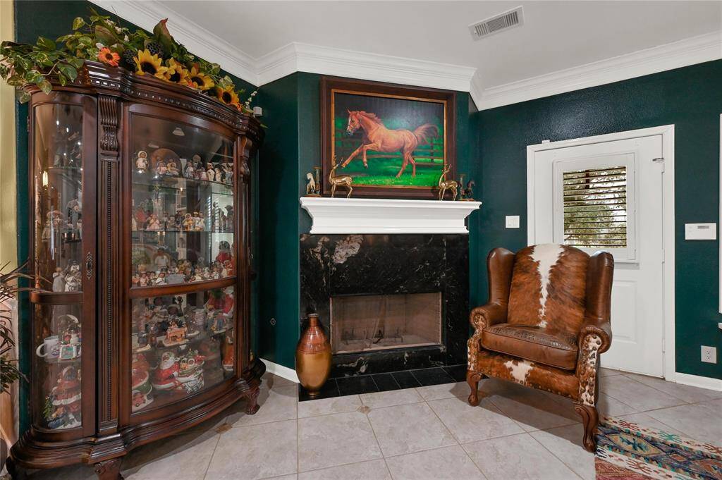 View of the living area w/ fireplace