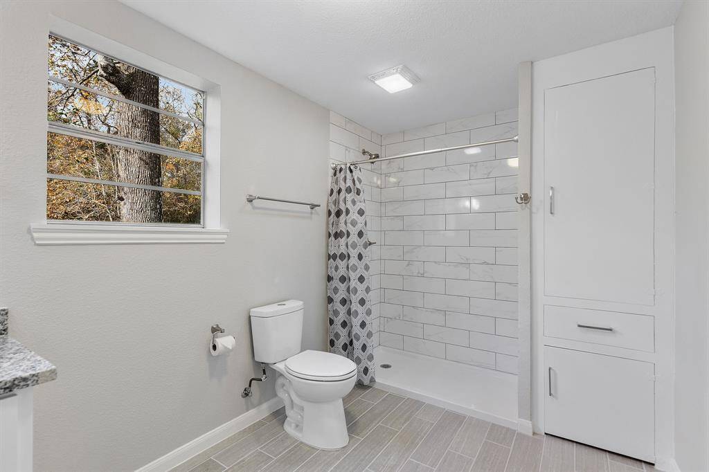 Tiled walk-in shower