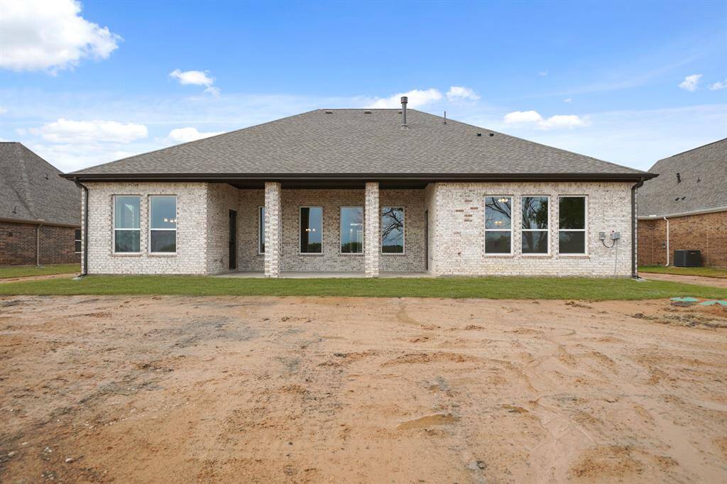 Backyard with covered patio