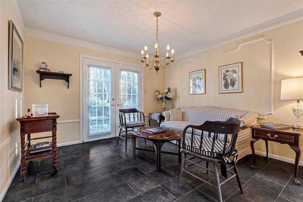 Formal Living Room opens to backyard