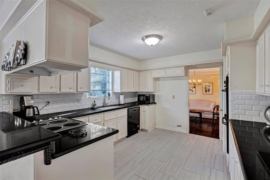 Kitchen with granite countertops