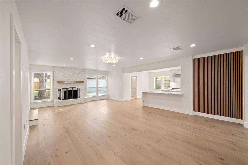 Modern Wood Accent Walls in Living Area