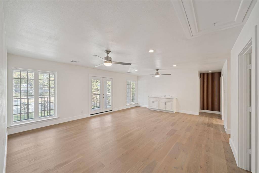 Media Room Upstairs with Patio Access