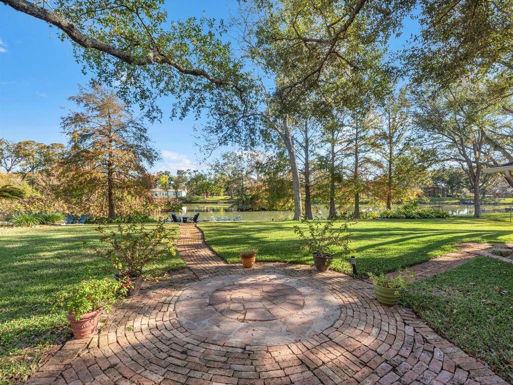Patio with path to the lake