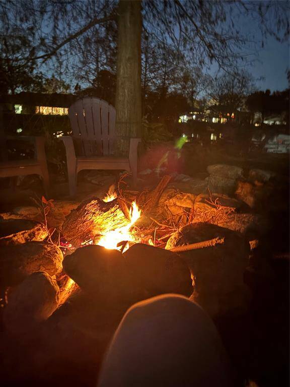 Fire Pit Action after evening boat ride (taken by owner just before Xmas24)