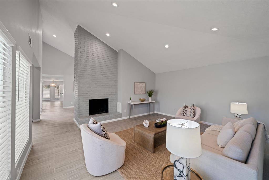 Another View of Living Area featuring Wood Burning Fireplace