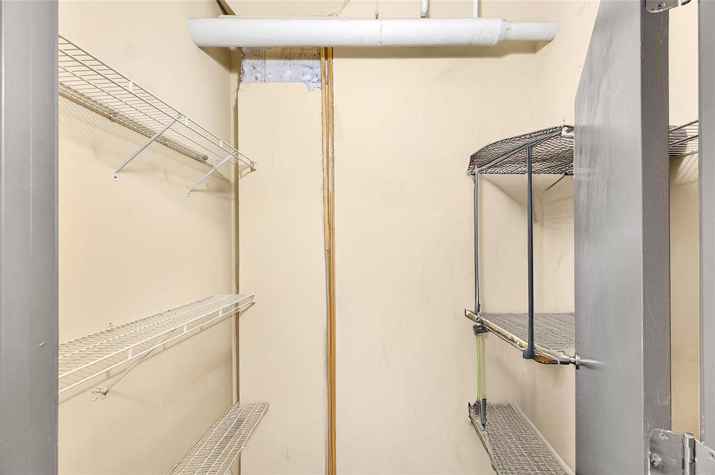 The approx. 6'x6' Walk-In Closet is great storage for this studio/efficiency unit!  It can easily be a combination of clothes storage, storage for bulk items from Costco or Sam's, Pantry storage or whatever your needs!