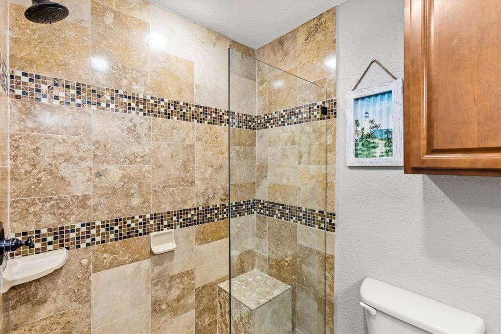 Primary bathroom shower.