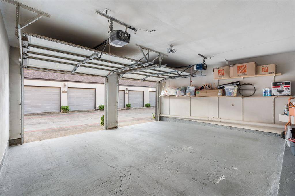 Large 2 car garage.