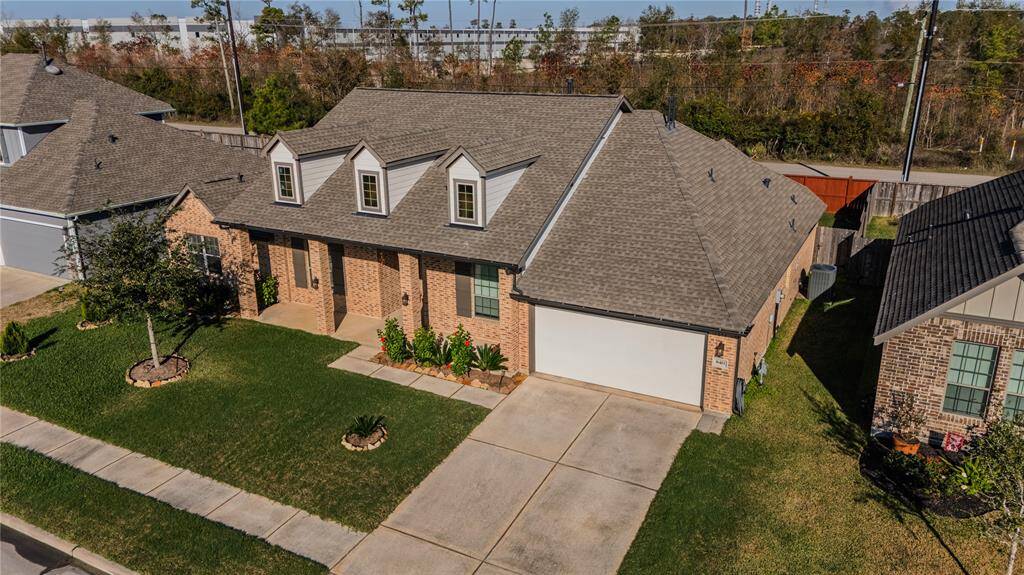 Aerial view of the home